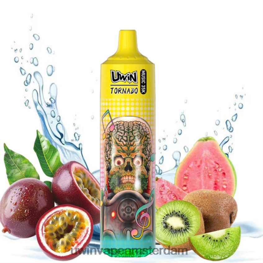 Uwin Vape Oplaadbaar kiwi-passievrucht-guave | UWIN CRYSTAL 35k wegwerpdamp F26NFN23